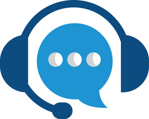 Icon Call center, online customer support symbol. Contact Us Customer Service. Headphones Logo can be used for company and others.