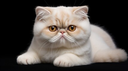 Exotic Shorthair Cat in Graceful Pose - Timeless Elegance