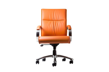Fototapeta premium orange office task chair isolated on a transparent background, generative ai