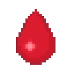 Pixel illustration of a blood drop