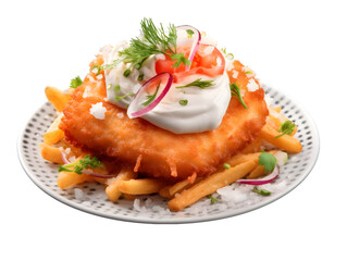 Wiener schnitzel on transparent background,PNG, generated AI.