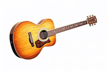 acoustic guitar isolated on white background. Generated by AI.