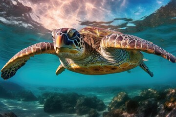 Fototapeta na wymiar Ancient Sea Turtles