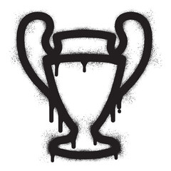 Trophy icon graffiti with black spray paint.  © anakcikal978
