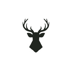 Vintage Deer Head Logo Design Vector