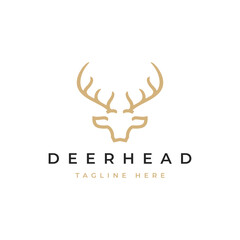 Fototapeta premium Line art Deer Head Logo Design Vector