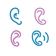 Set of Ear logo design vector illustration