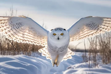 Fototapete Eulen-Cartoons Snowy Owl in Flight