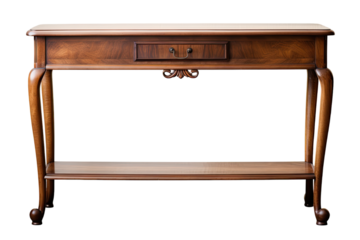 console table isolated on a transparent background, generative ai