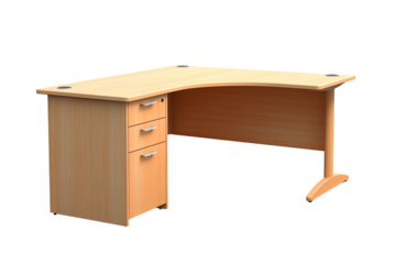 corner desk isolated on a transparent background, generative ai
