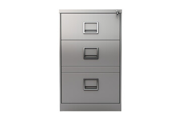 gray filing cabinet isolated on a transparent background, generative ai