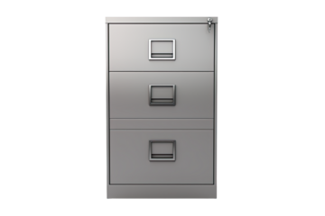 gray filing cabinet isolated on a transparent background, generative ai
