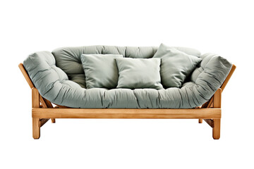 futon sofa bed isolated on a transparent background, generative ai