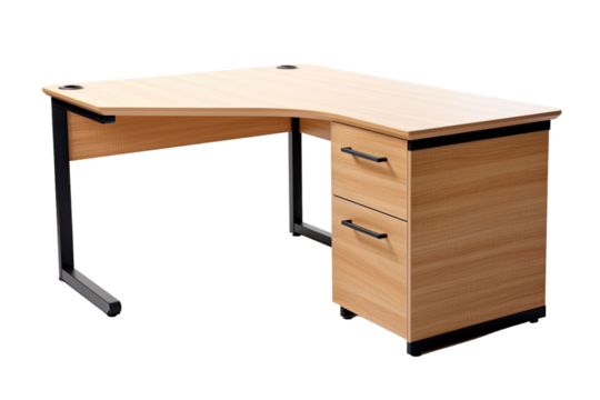 corner desk isolated on a transparent background, generative ai