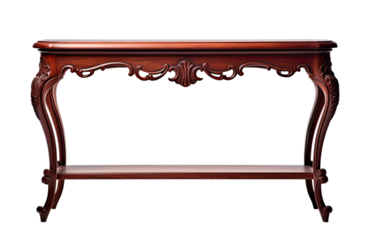 console table isolated on a transparent background, generative ai