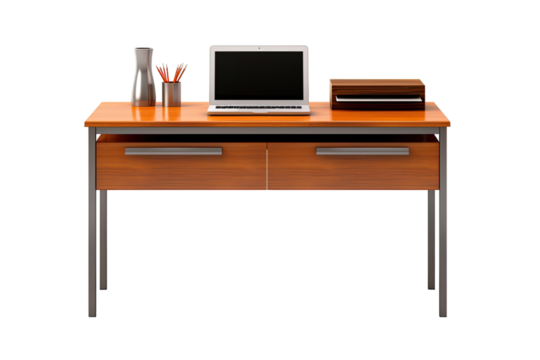 desk isolated on a transparent background, generative ai