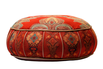 pouf ottoman isolated on a transparent background, generative ai