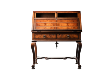 secretary desk isolated on a transparent background, generative ai