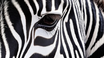 Fototapeta na wymiar Closeup of the mesmerizing pattern of a zebra's stripes