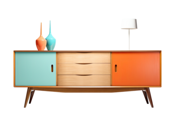 sideboard isolated on a transparent background, generative ai