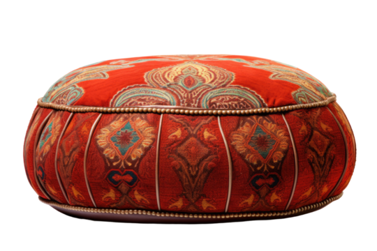 pouf ottoman isolated on a transparent background, generative ai