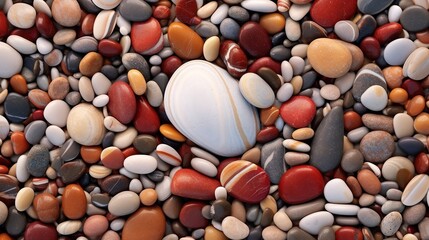 Closeup of the pattern and color of a pebble on a beach