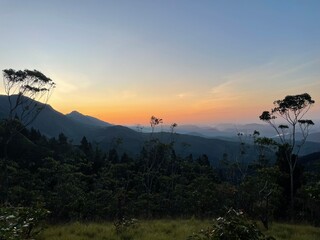 Fototapeta na wymiar Sunrise at Mountain Srilanka