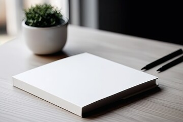 white book resting on a wooden table