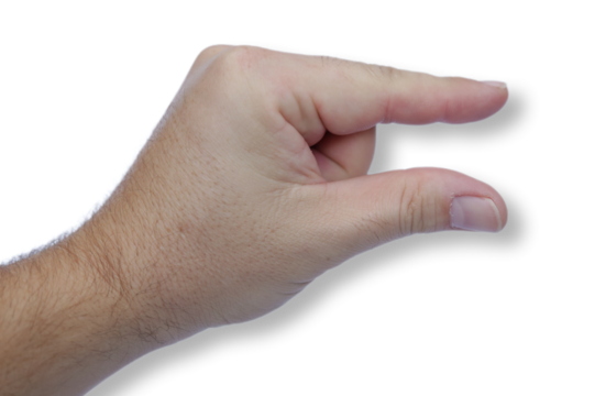 Simbolo e sinal com as mãos de uma pessoa.