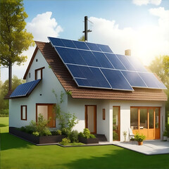 Fototapeta premium solar panels on a roof
