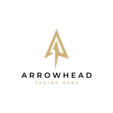 Simple Spear Arrowhead Logo Design Vector