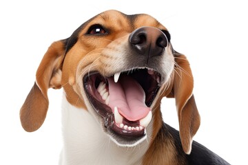 happy dog panting with its mouth open
