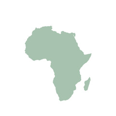 Map of Africa, sign silhouette. World Map Globe. Vector Illustration isolated on white background. African continent