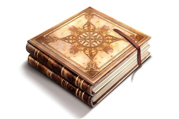 square book isolated on white background. Generated by AI.