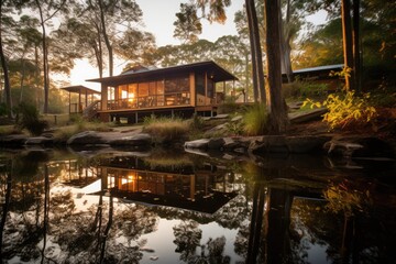 Fototapeta premium Tranquil Lakeside Retreat