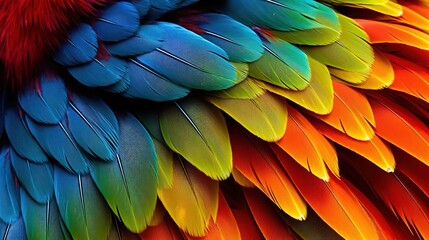 Fototapeta premium Closeup of the vibrant colors and pattern on a parrot