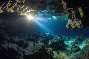 Fototapeta na wymiar Captivating Underwater Caves