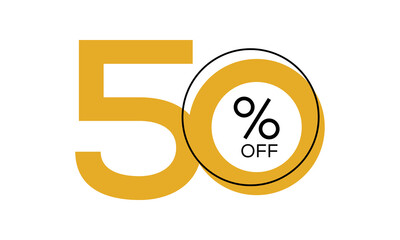 50 % off vector, 50 % off typography vector, 50 % discount vector