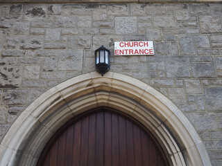 church entrance sign