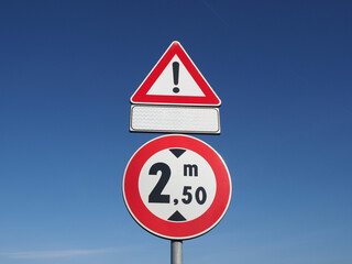 danger and height limit sign