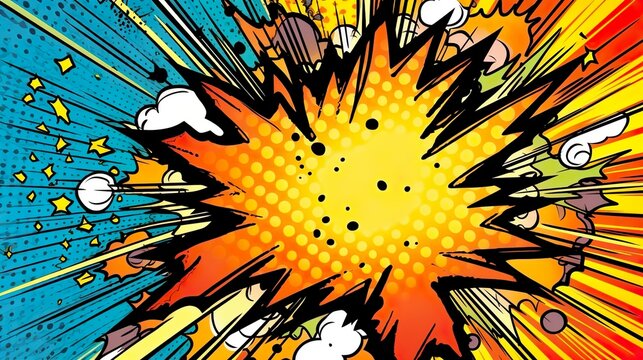 Omg cartoon comic book sound blast pop burst