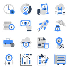 Pack of Business and Commerce Flat Icons

