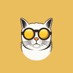 Cat wearing sunglasses vector isolated