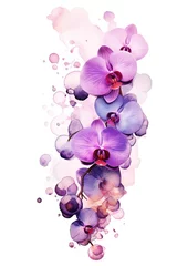 Rolgordijnen Cluster of orchid and lilac bubbles alcohol ink effect © Benjamin