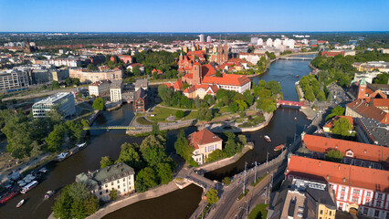 Wroclaw city view on a sunny day.
