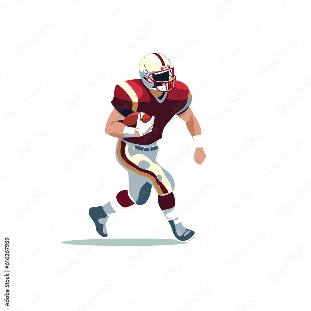 Wall mural american football player vector isolated on white