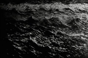Fototapeta premium black and white waves crashing in the ocean. Generative AI