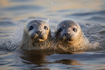 Obraz premium Playful Seal Pups