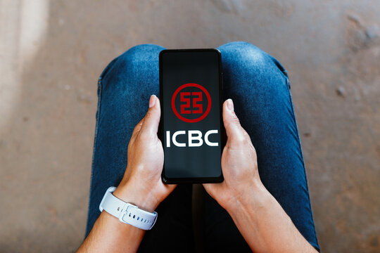 June 23, 2023, Brazil. In this photo illustration, the Industrial and Commercial Bank of China Limited (ICBC) logo is displayed on a smartphone mobile screen.