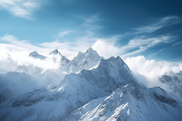 Fototapeta na wymiar Snowy Mountain Peaks